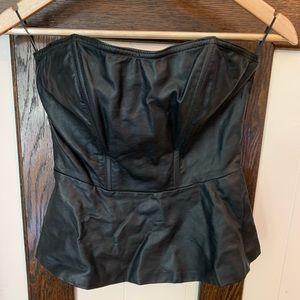 Express-Faux Leather Corset with zipped back